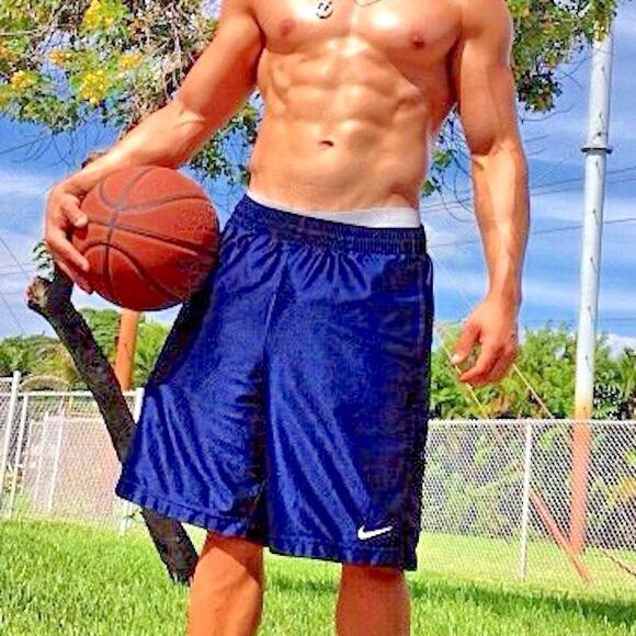 Nike Other - Nike 90s Vintage Basketball Shorts Dazzle Silky Glanz Shiny Navy Blue Nylon